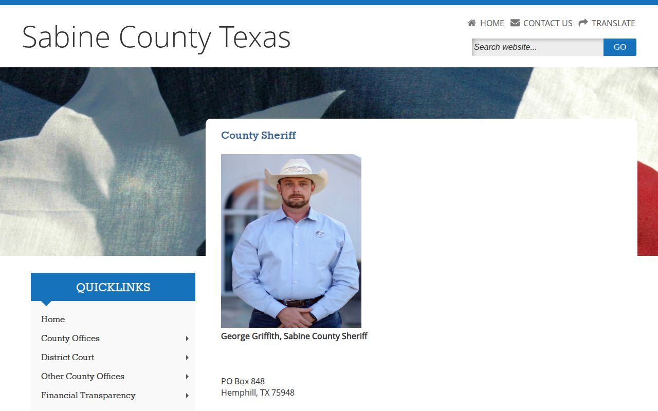 Official Sabine County 72-hour release source page